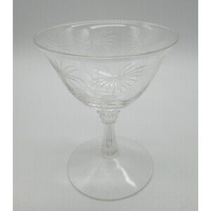 American Fostoria Etched Long Stem Sherbet Dish Lido Pattern Replacement
